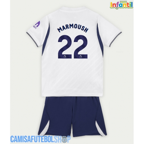 Camisa de time de futebol Tottenham Hotspur Omar Marmoush #22 Replicas 1º Equipamento Infantil 2026-27 Manga Curta (+ Calças curtas)